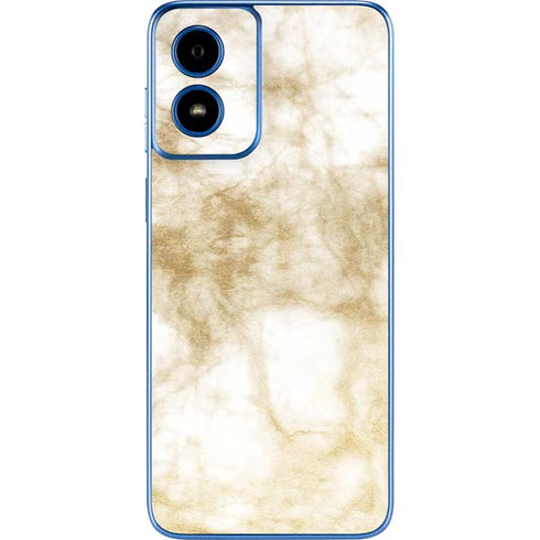 Gold and White Marble Moto G Play 4G (2024) Skin
