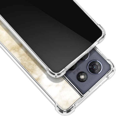 Gold and White Marble Moto G Play 5G (2025) Clear Case