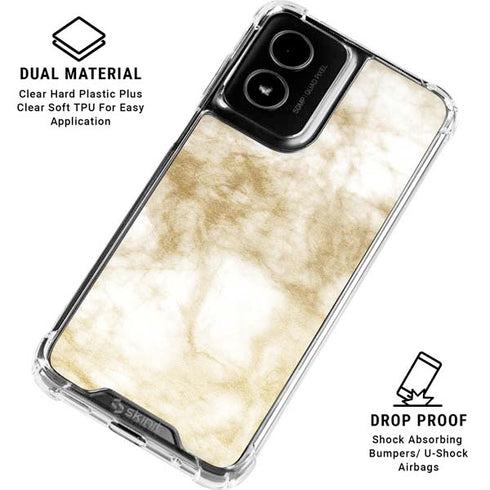 Gold and White Marble Moto G Power 5G (2024) Clear Case