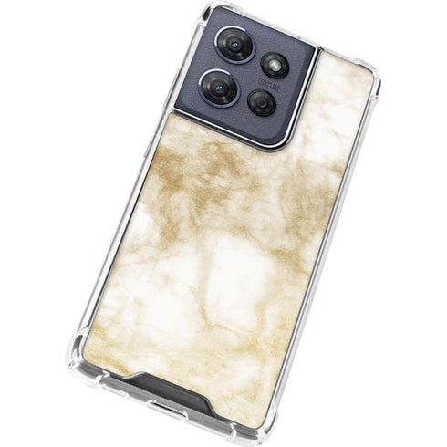 Gold and White Marble Moto G Power 5G (2025) Clear Case