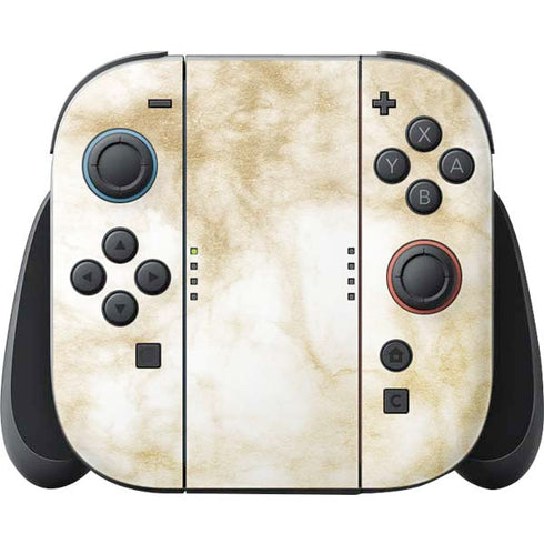 Gold and White Marble Nintendo Switch 2 (2025) Joy-Con Controller Skin