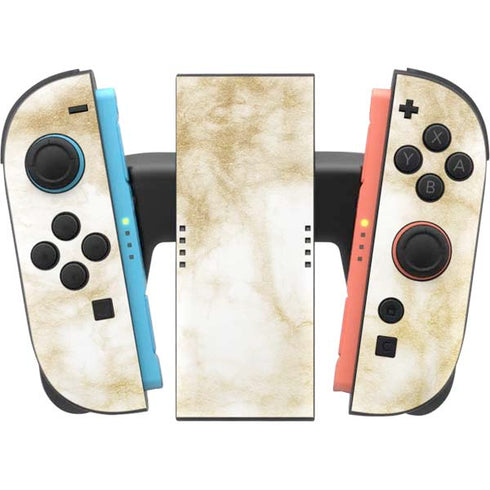 Gold and White Marble Nintendo Switch 2 (2025) Joy-Con Controller Skin