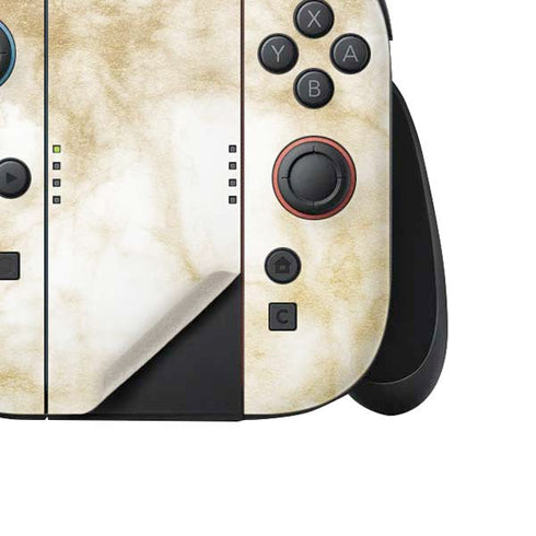 Gold and White Marble Nintendo Switch 2 (2025) Joy-Con Controller Skin