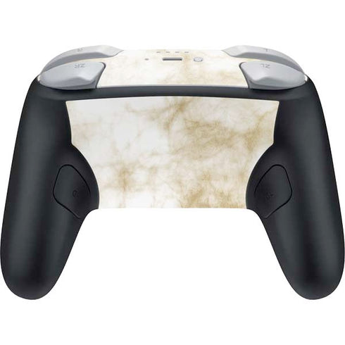 Gold and White Marble Nintendo Switch 2 (2025) Pro Controller Skin