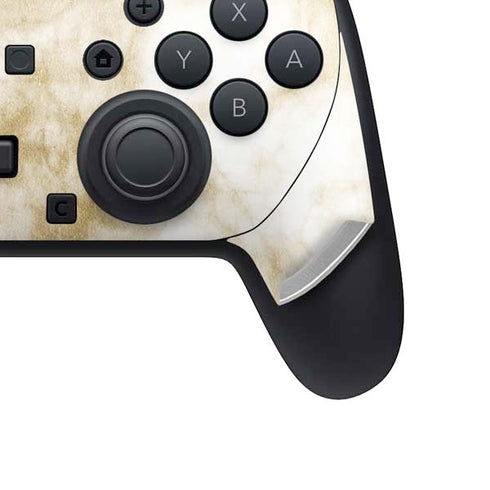 Gold and White Marble Nintendo Switch 2 (2025) Pro Controller Skin