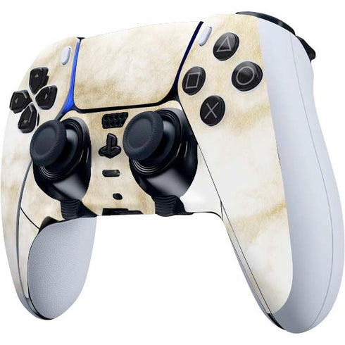 Gold and White Marble PS5 DualSense Edge Pro Controller Skin