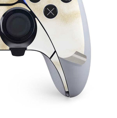 Gold and White Marble PS5 DualSense Edge Pro Controller Skin