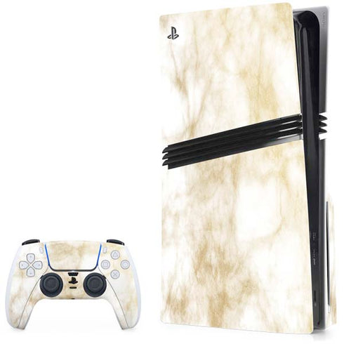 Gold and White Marble PlayStation PS5 Skins