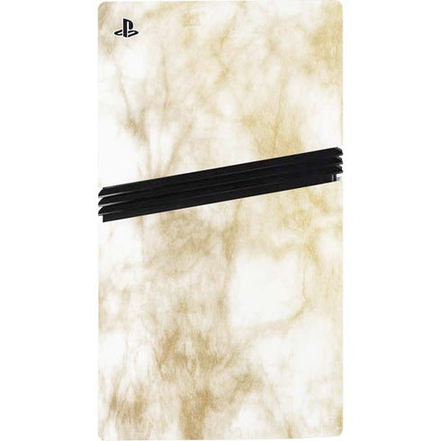 Gold and White Marble PS5 Pro Disk Bundle Skin