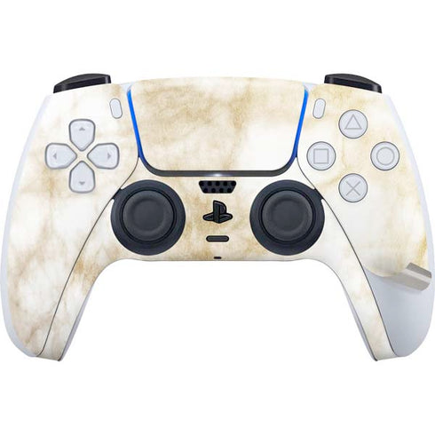 Gold and White Marble PS5 Pro Disk Bundle Skin