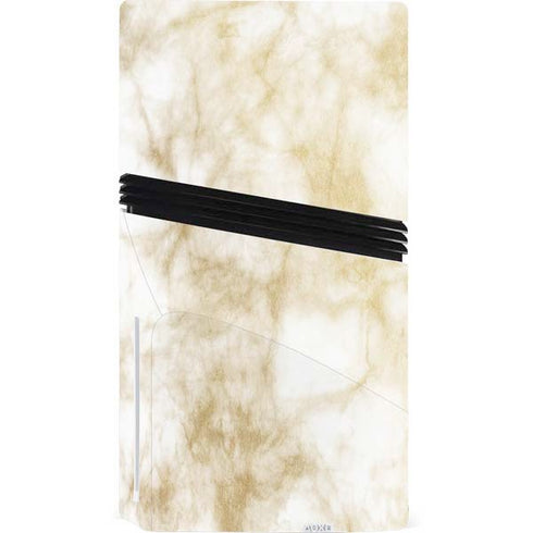 Gold and White Marble PS5 Pro Disk Console Skin