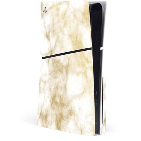 Gold and White Marble PlayStation PS5 Skins