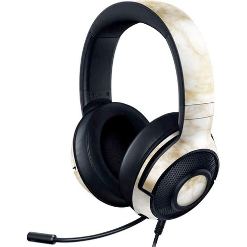Gold and White Marble Razer Kraken X Skin