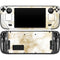 Gold and White Marble Steam Deck Handheld Gaming Computer OLED Skin