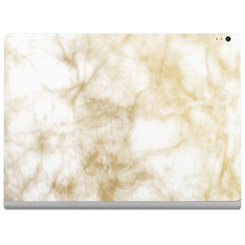 Gold and White Marble Surface Book 2 15in Skin
