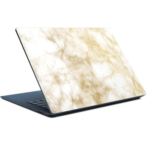 Gold and White Marble Surface Laptop Skin