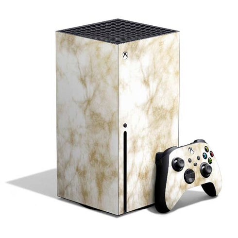 Gold and White Marble Xbox Series X Bundle Skin