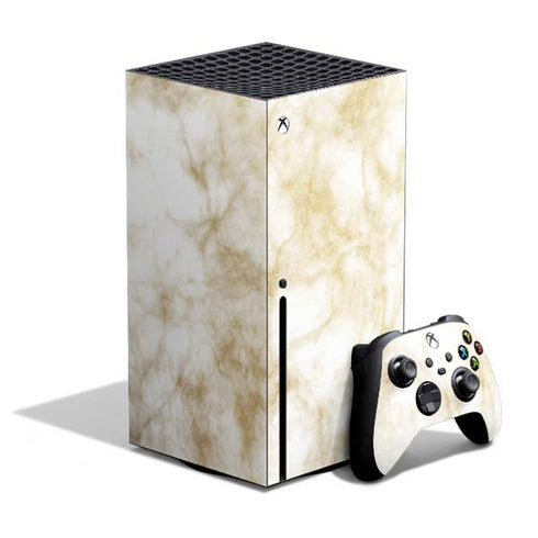 Gold and White Marble Xbox Series X Skins
