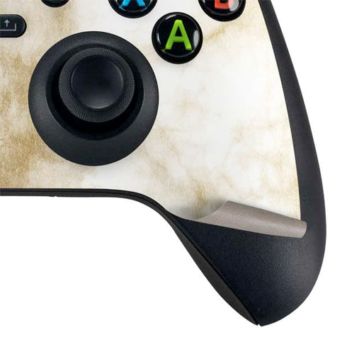 Gold and White Marble Xbox Series X Controller Skin