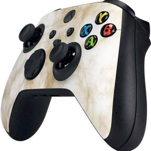 Gold and White Marble Xbox Series X Controller Skin