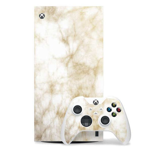 Gold and White Marble Xbox Series X Skins