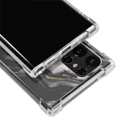 Gold Blush Marble Ink Galaxy S23 Ultra Clear Case