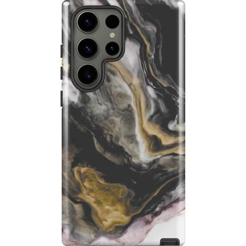 Gold Blush Marble Ink Galaxy S23 Ultra Pro Case
