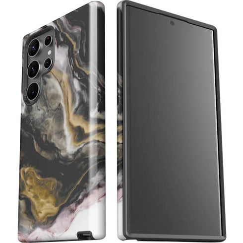 Gold Blush Marble Ink Galaxy S23 Ultra Pro Case
