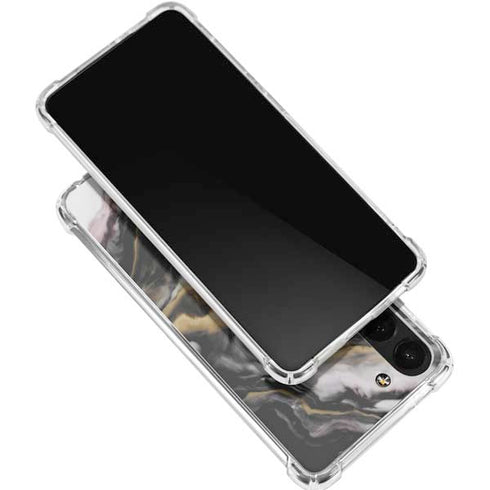 Gold Blush Marble Ink Galaxy S24 FE Clear Case