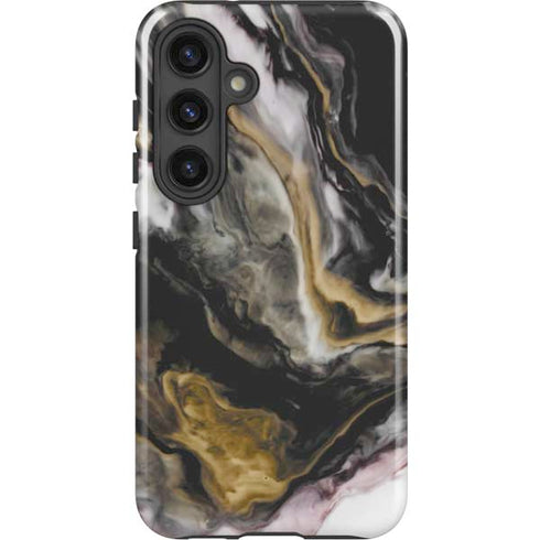 Gold Blush Marble Ink Galaxy S25 Impact Case