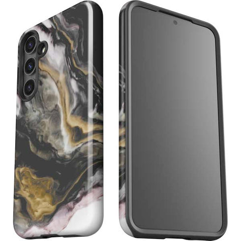 Gold Blush Marble Ink Galaxy S25 Impact Case
