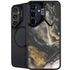 Gold Blush Marble Ink Galaxy S25 Kickstand Case