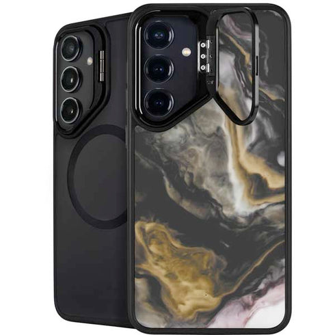 Gold Blush Marble Ink Galaxy S24 Plus Kickstand Case