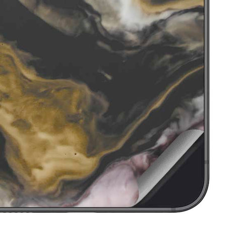 Gold Blush Marble Ink Galaxy S24 Plus Skin