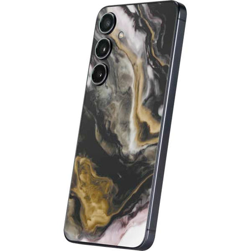 Gold Blush Marble Ink Galaxy S25 Skin
