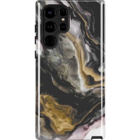 Gold Blush Marble Ink Galaxy S25 Ultra Impact Case
