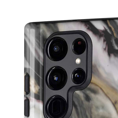 Gold Blush Marble Ink Galaxy S25 Ultra Impact Case