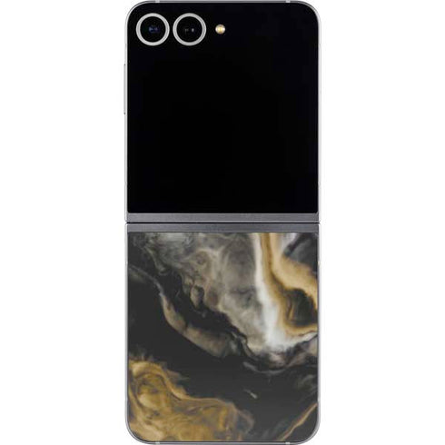 Gold Blush Marble Ink Galaxy Z Flip6 Skin