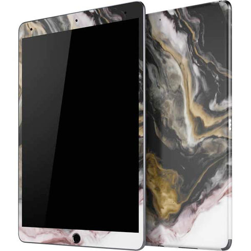 Gold Blush Marble Ink iPad Skins
