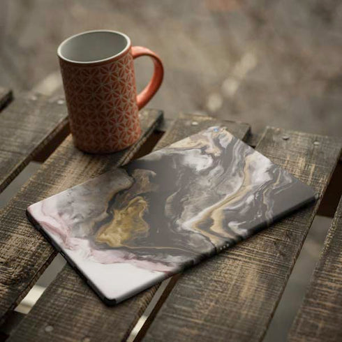 Gold Blush Marble Ink iPad Skins
