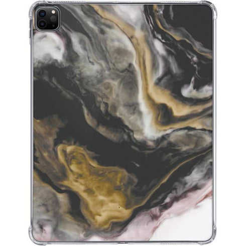Gold Blush Marble Ink iPad Pro 11in (2024) Clear Case