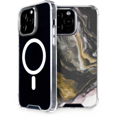 Gold Blush Marble Ink iPhone Cases