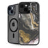 Gold Blush Marble Ink iPhone 15 Kickstand Case