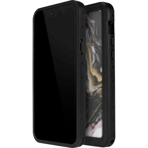 Gold Blush Marble Ink iPhone 15 Pro Waterproof Case