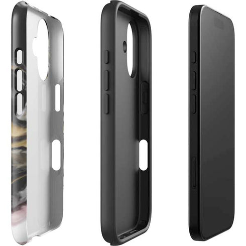 Gold Blush Marble Ink iPhone 16 Plus Impact Case