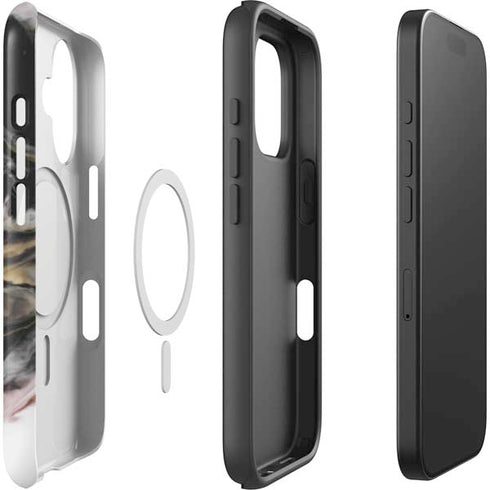 Gold Blush Marble Ink iPhone 16 Plus Magsafe Impact Case