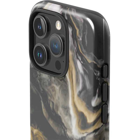 Gold Blush Marble Ink iPhone 16 Pro Impact Case