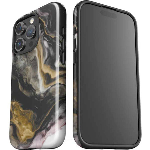 Gold Blush Marble Ink iPhone 16 Pro Impact Case
