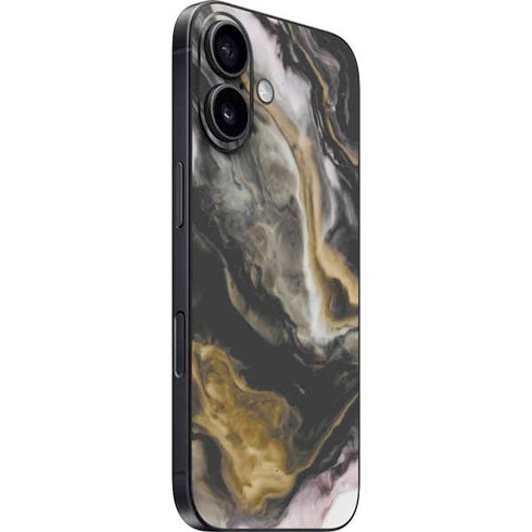 Gold Blush Marble Ink iPhone 16 Skin
