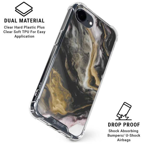 Gold Blush Marble Ink iPhone 16e Clear Case